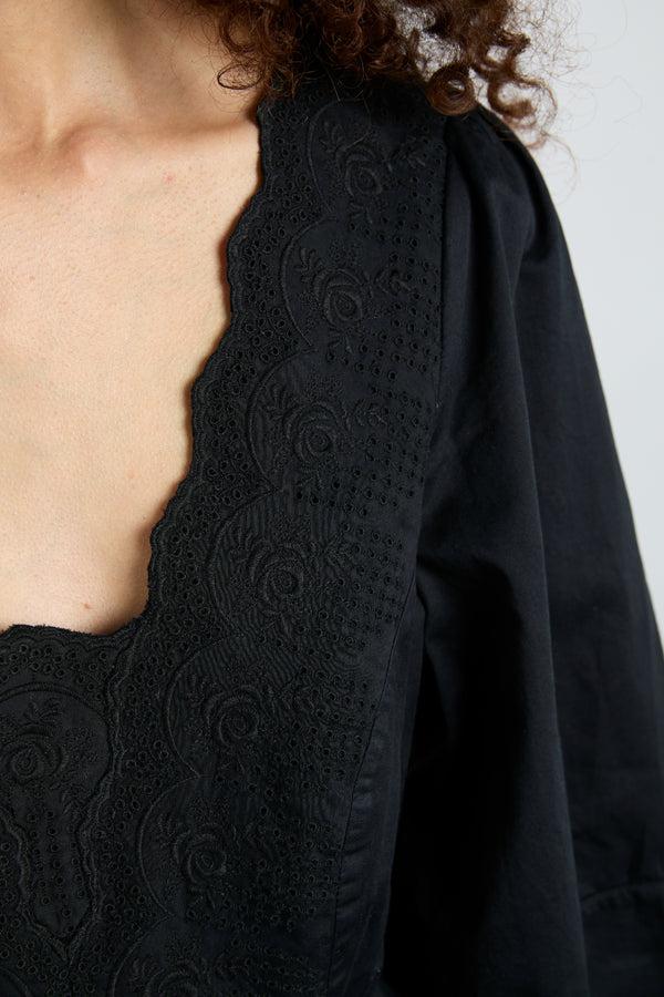 Damson Madder Eugenie Bow Blouse - Black