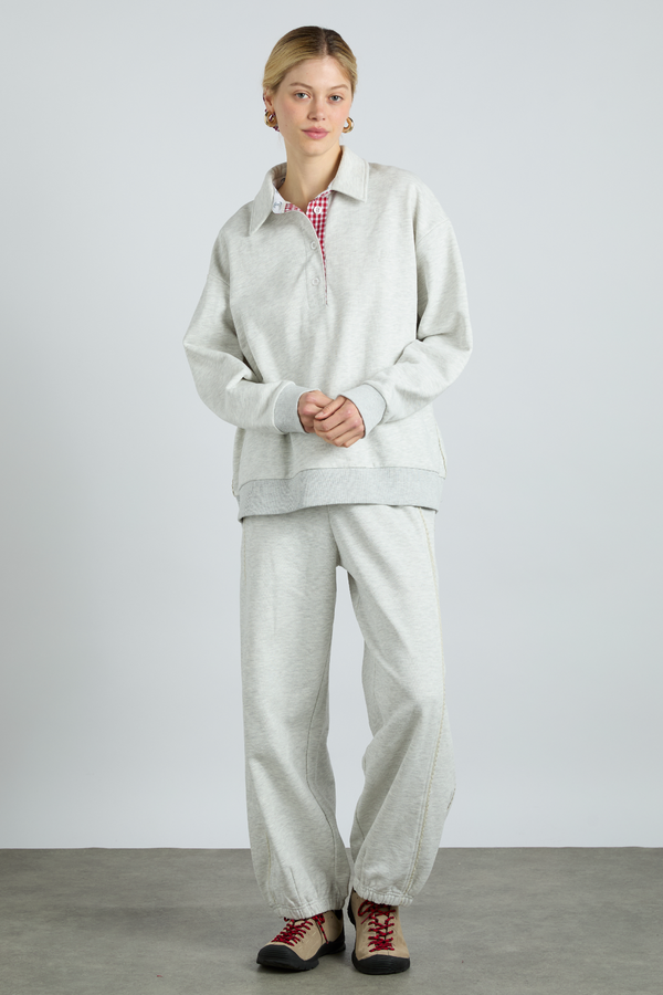 damson madder felix jogger - ice grey marl