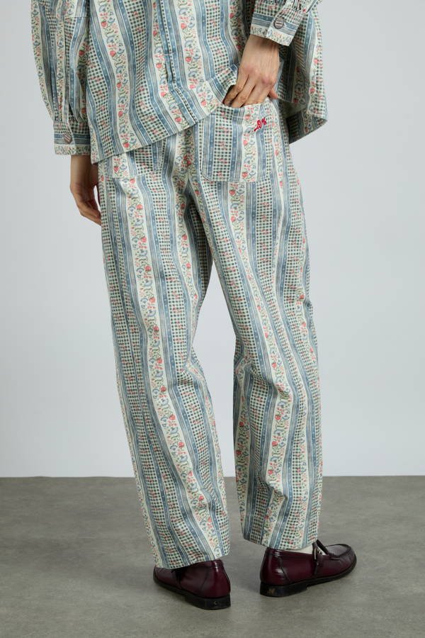 Damson Madder Felix Twill Trouser - Wallpaper Floral
