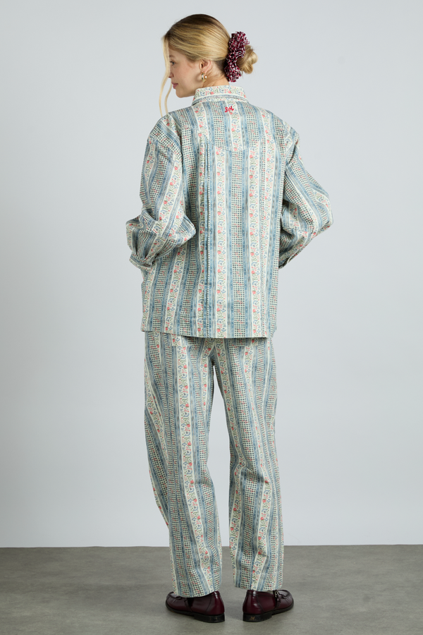 Damson Madder Felix Twill Trouser - Wallpaper Floral