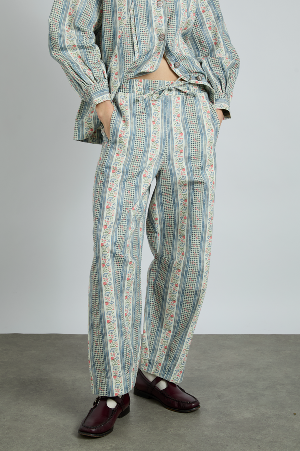 damson madder felix twill trouser - wallpaper floral