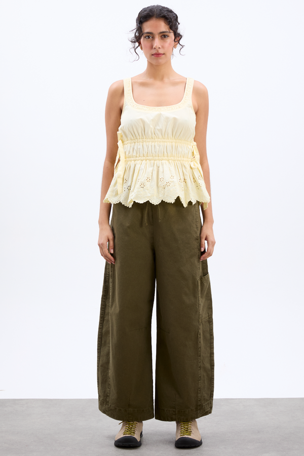 Damson Madder Felix Twill Trousers - Olive