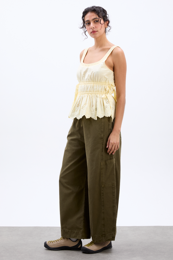 Damson Madder Felix Twill Trousers - Olive