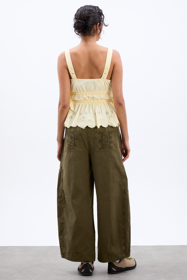 Damson Madder Felix Twill Trousers - Olive