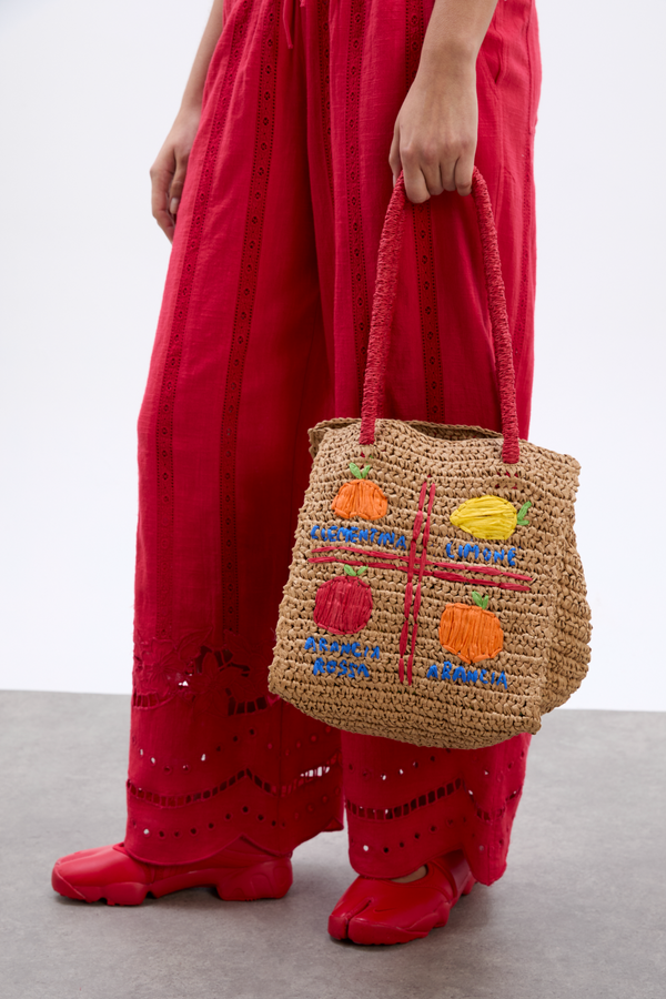 Damson Madder Fruity Raffia Bag