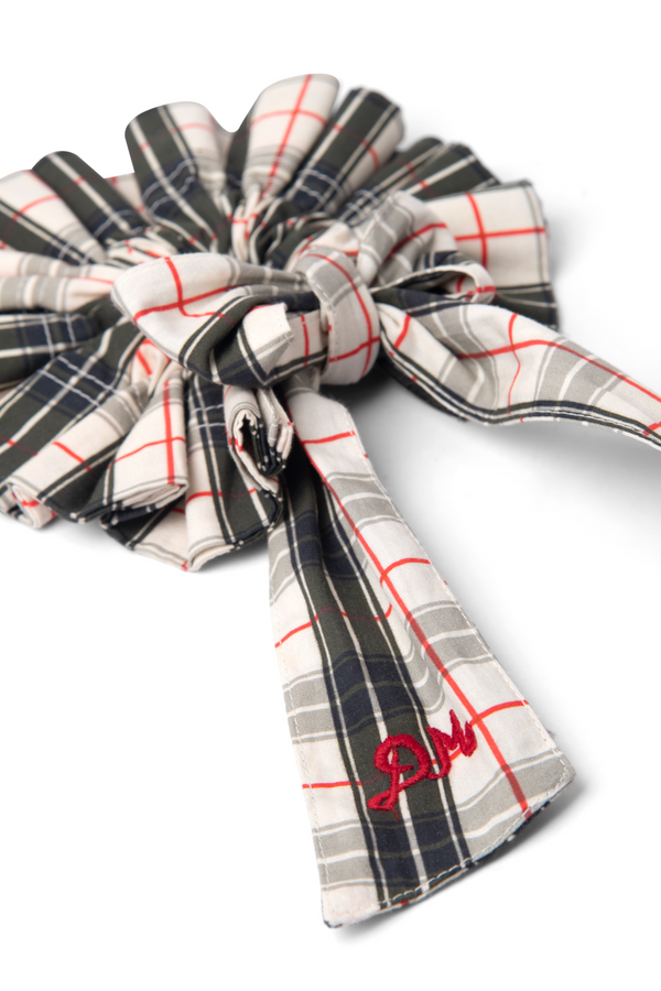 Damson Madder Garter Bun Wrap - Butter Check