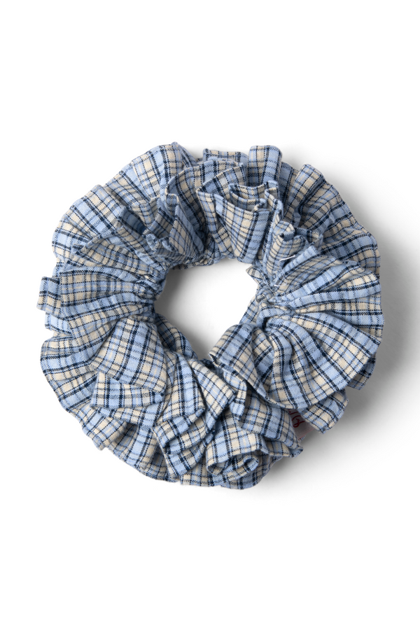 Damson Madder Garter Scrunchie- Cloudy Check