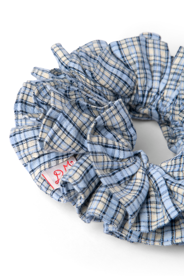 Damson Madder Garter Scrunchie- Cloudy Check
