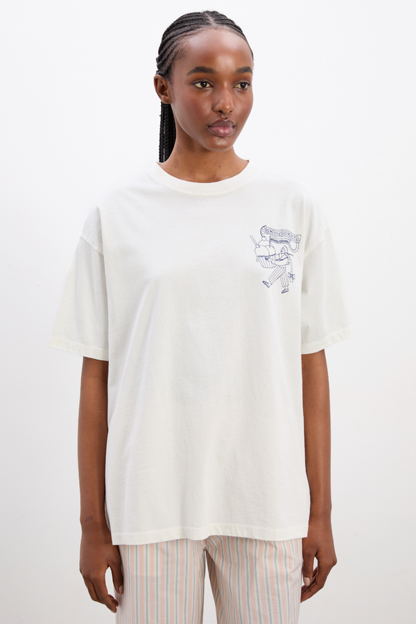 Damson Madder Gelati Girl Boyfriend Tee- White