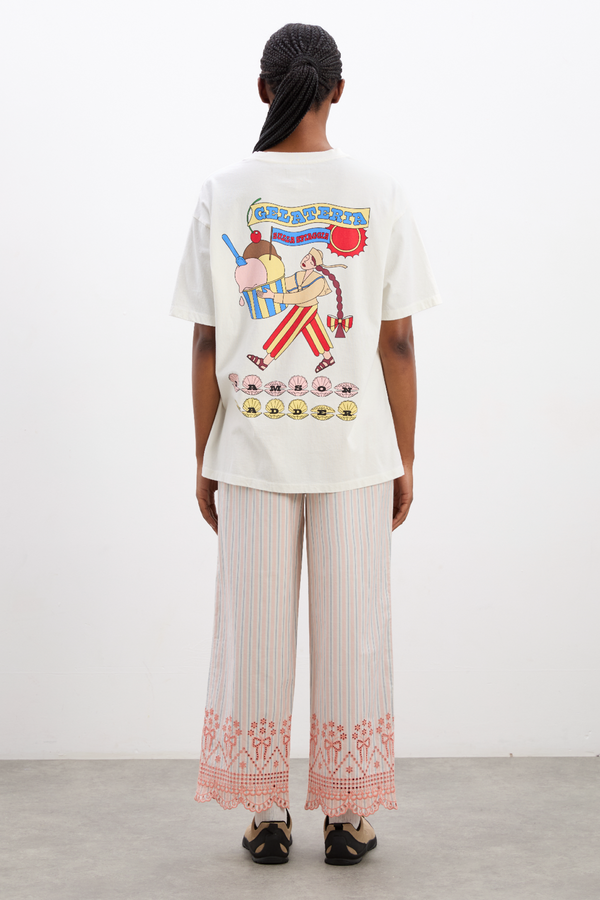 Damson Madder Gelati Girl Boyfriend Tee- White