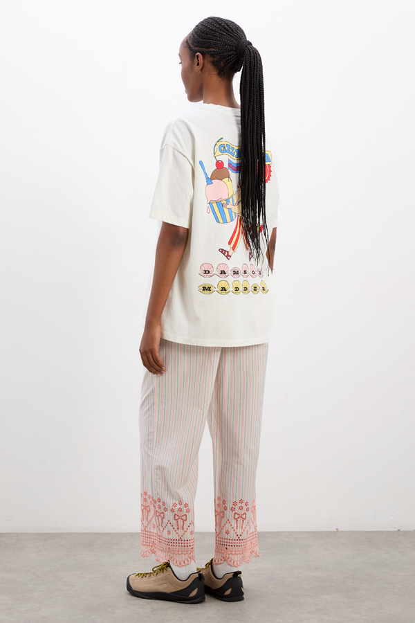 Damson Madder Gelati Girl Boyfriend Tee- White