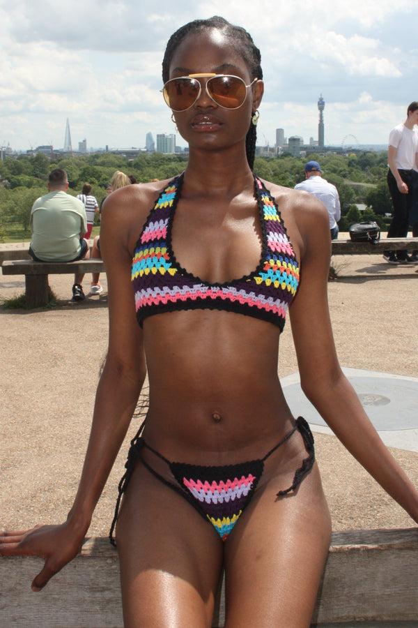 damson madder hana stripe bikini bottom