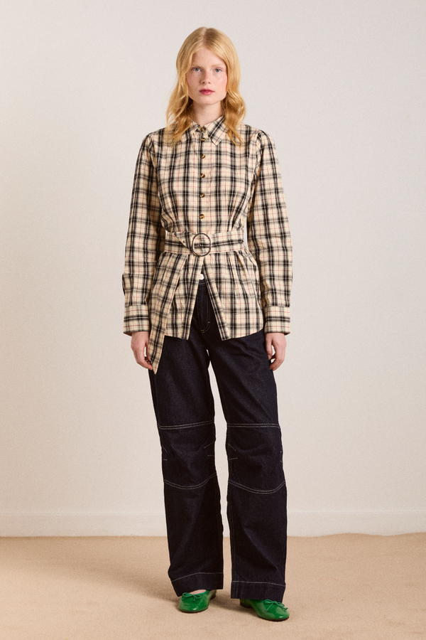 damson madder harley shirt - butter check