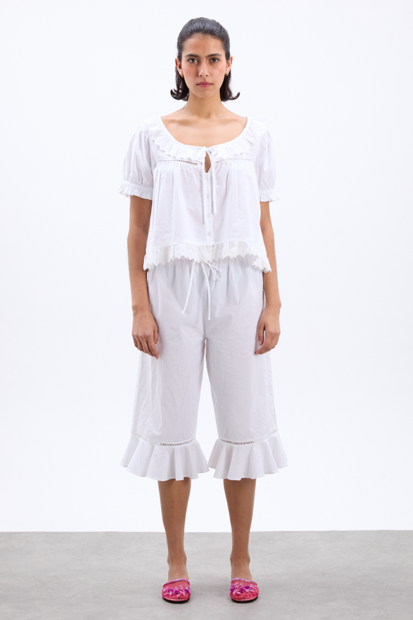 damson madder harling long bloomers - white