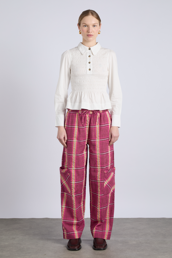 Damson Madder Harrison Trouser - Pink/khaki Check