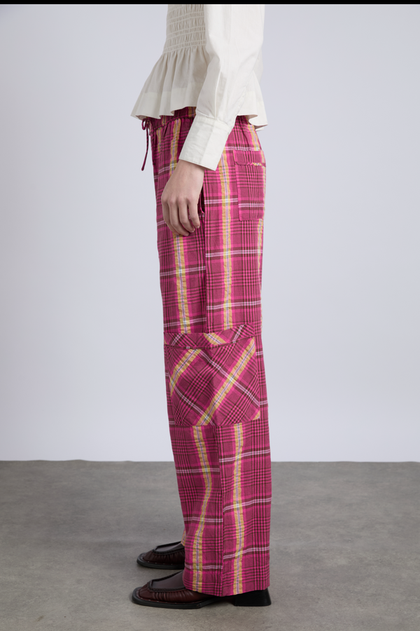 Damson Madder Harrison Trouser - Pink/khaki Check