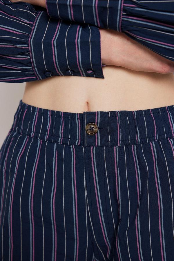 Damson Madder Harrison Trousers - Navy Stripe