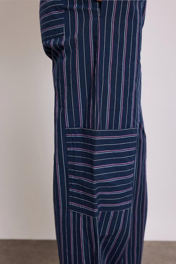 Damson Madder Harrison Trousers - Navy Stripe