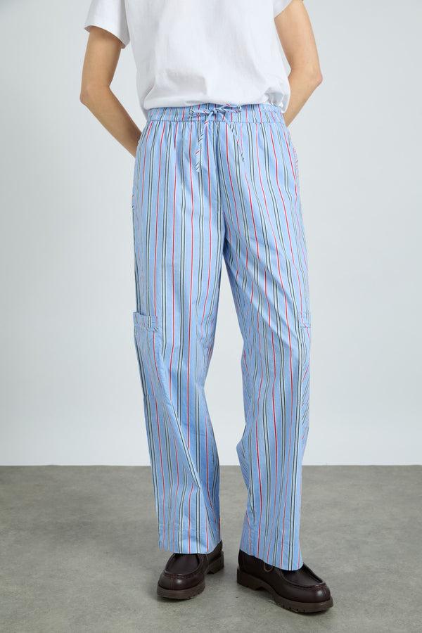 Damson Madder Harrison With Ties - Bold Blue Stripe