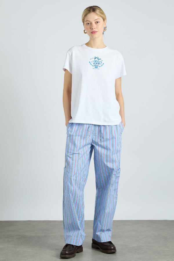 damson madder harrison with ties - bold blue stripe