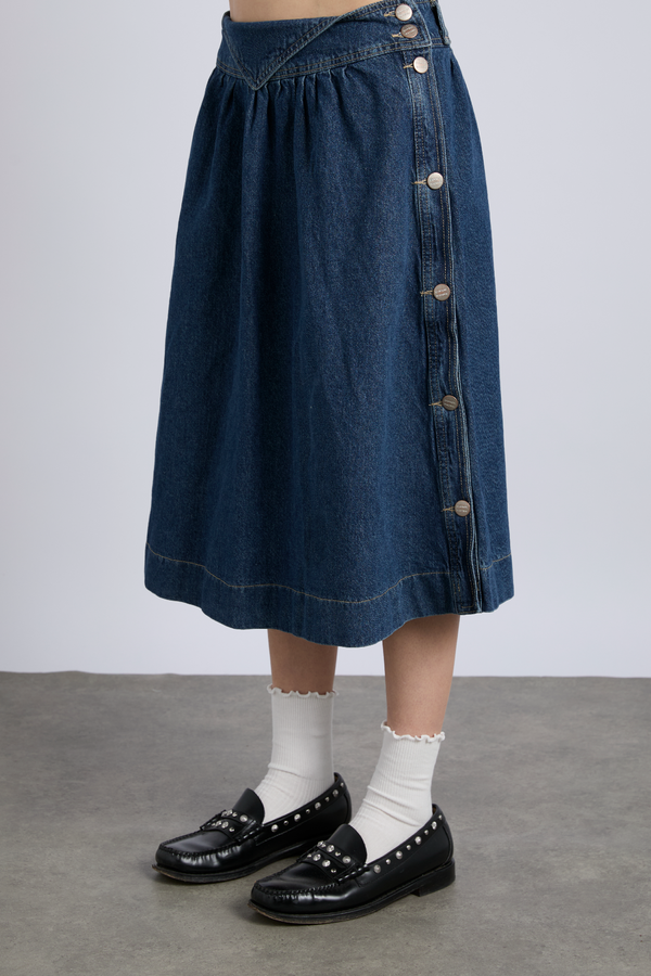 damson madder hollis midi skirt - dallas wash