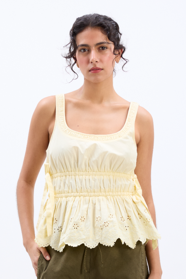 Damson Madder Jade Cami - Yellow Broderie