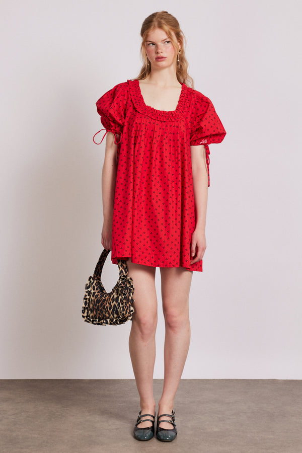 damson madder jemima mini dress - red cherries