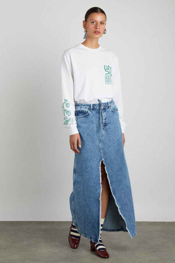 Damson Madder Kaia Denim Maxi Skirt