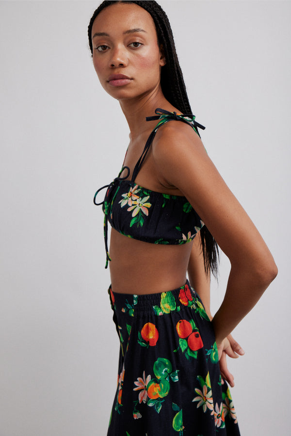 Damson Madder Karmen Ruche Bralet - Apple Print