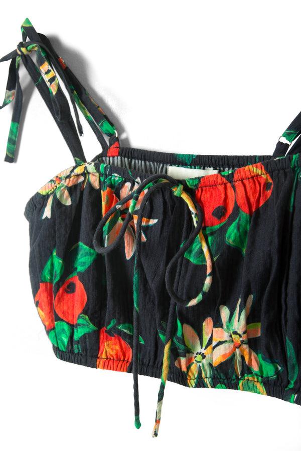 Damson Madder Karmen Ruche Bralet - Apple Print