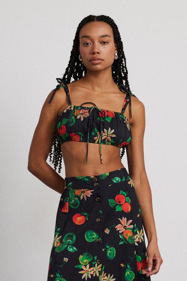 damson madder karmen ruche bralet - apple print