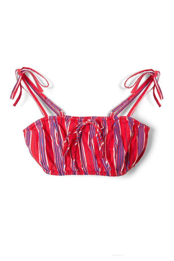 Damson Madder Karmen Ruched Bralet - Red Stripe