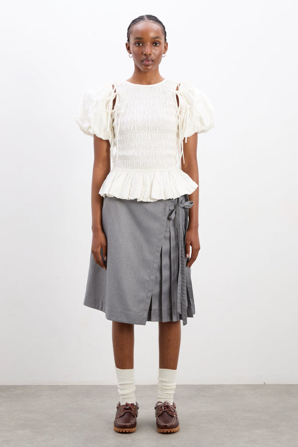 Damson Madder Kat Kilt - Grey Pinstripe