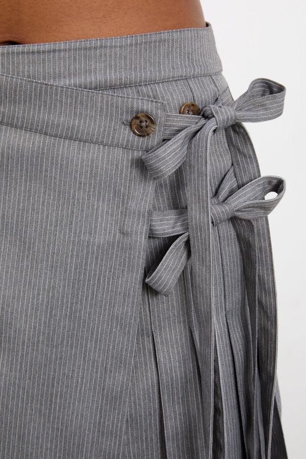 Damson Madder Kat Kilt - Grey Pinstripe