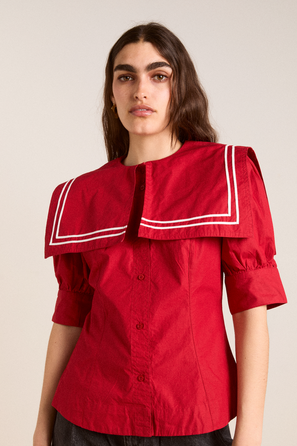 Damson Madder Keisha Blouse - Cherry Red
