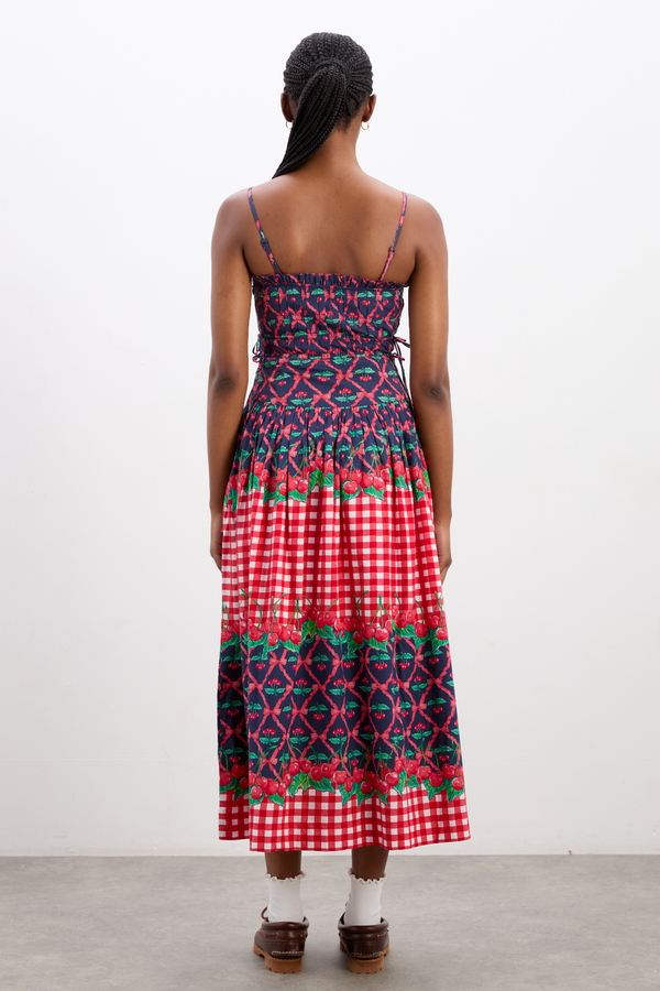 Damson Madder Kelia Midi Dress - Cherry Pie