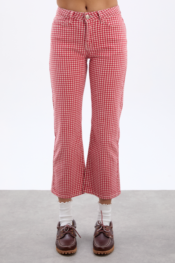 Damson Madder Kenny Jeans- Red Gingham
