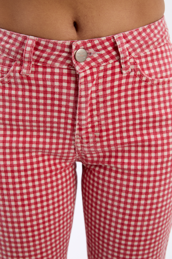Damson Madder Kenny Jeans- Red Gingham