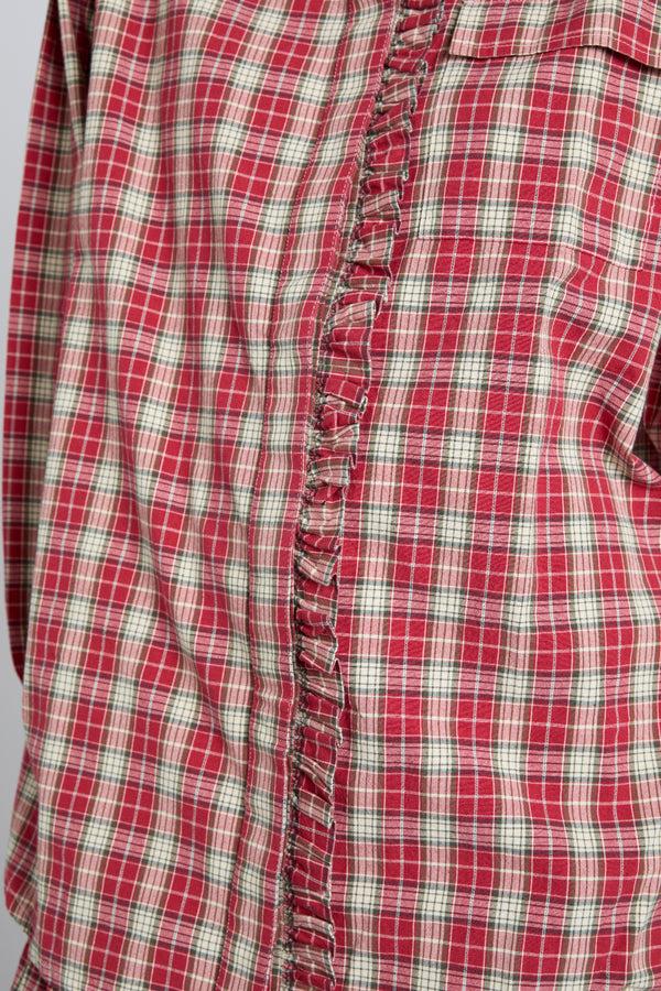 Damson Madder Kylie Ruffle Shirt - Red Check