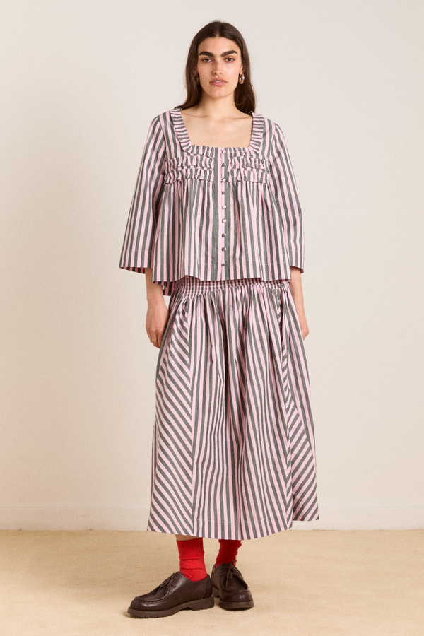 Damson Madder Leilani Blouse - Garden Stripe