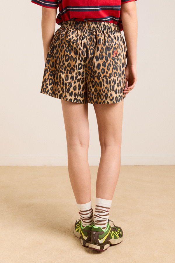 Damson Madder Leopard Pull On Shorts