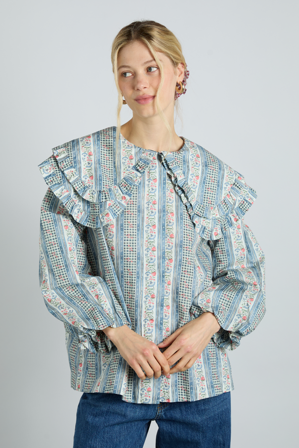 damson madder lois blouse - wallpaper floral