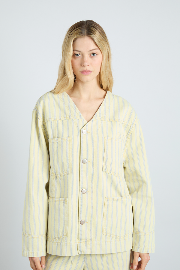 damson madder luca jacket - butter business stripe