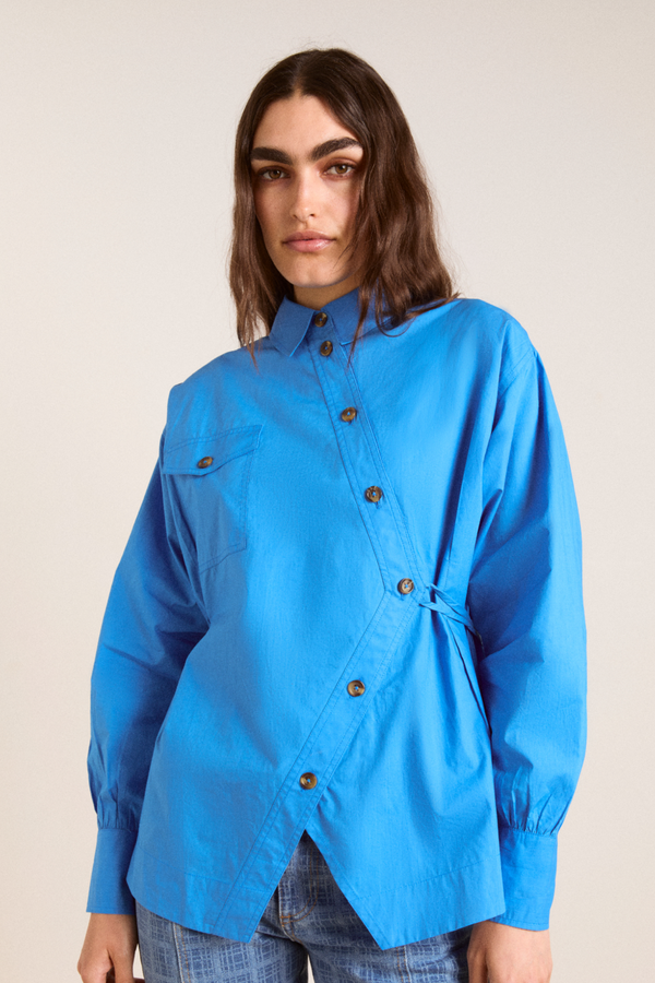 damson madder lux shirt - blue