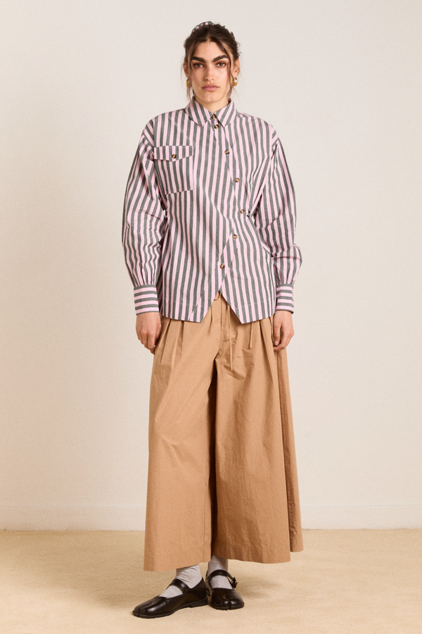 Damson Madder Lux Shirt - Garden Stripe
