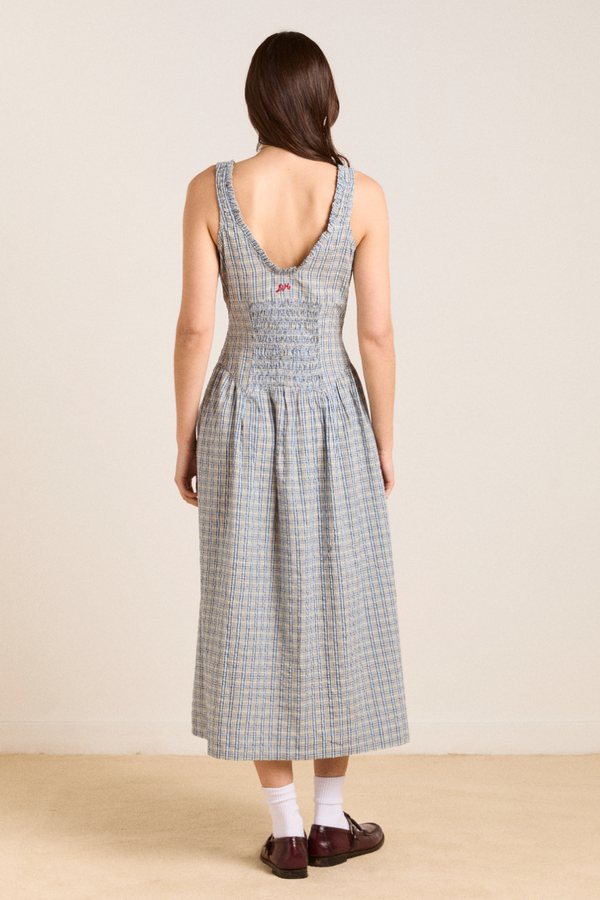 Damson Madder Mallory Midi Dress - Cloudy Check