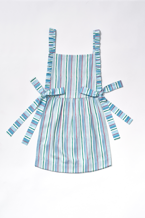 Damson Madder Mandy Apron - Blue Stripe