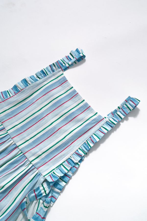 Damson Madder Mandy Apron - Blue Stripe