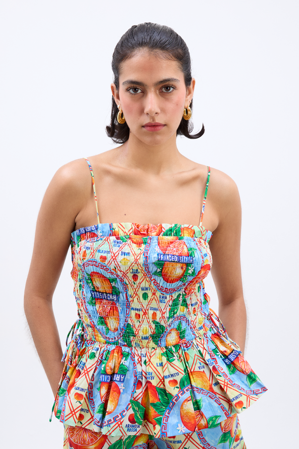 damson madder marina cami - orange fruit wrapper
