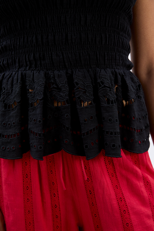 Damson Madder Martina Embroidered Cami - Black